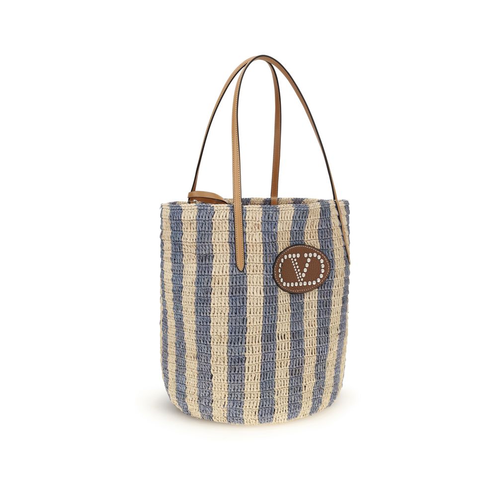 Multicolor Raffia Backet Bag