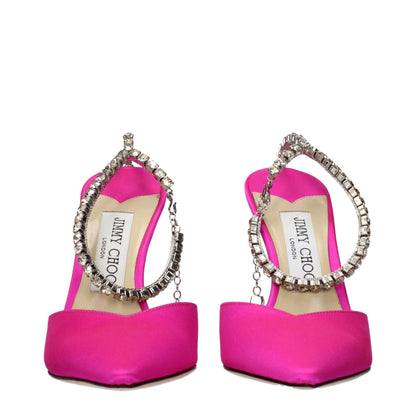 Pink Satin Stiletto Heel Sandals