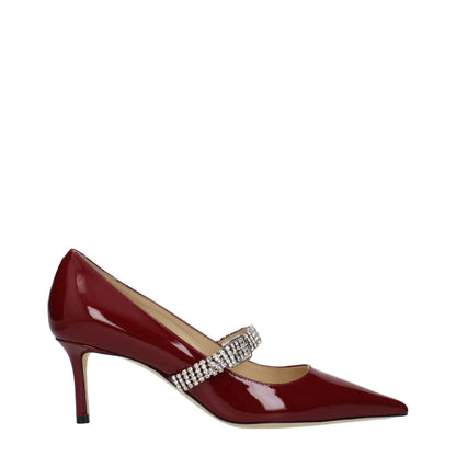 Red Leather High Heel Pumps