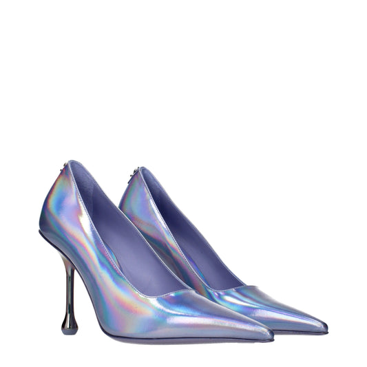 Purple Leather High Heel Pumps