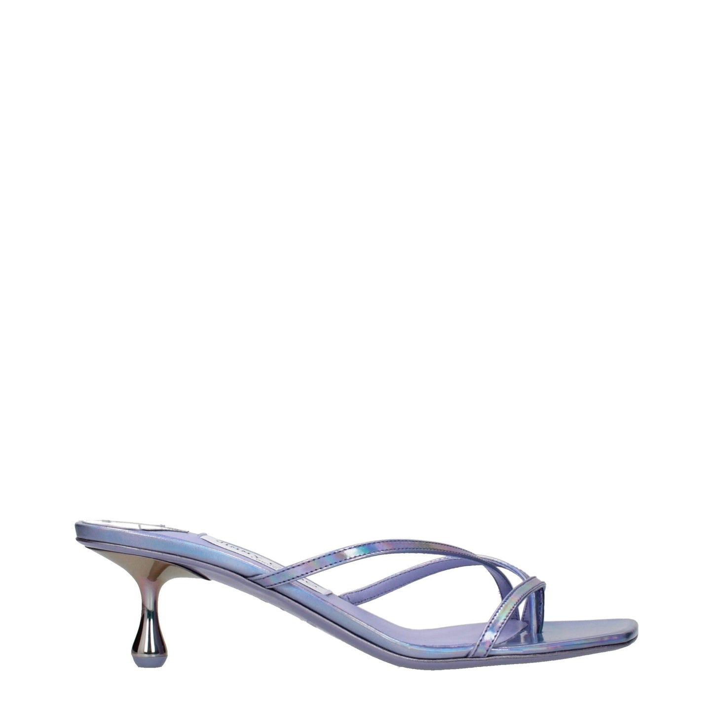 Purple Leather Flat Sandals