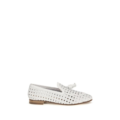 White Calf Leather Bos Taurus Slip-On Loafers
