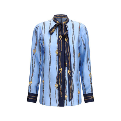 Blue Silk Shirt