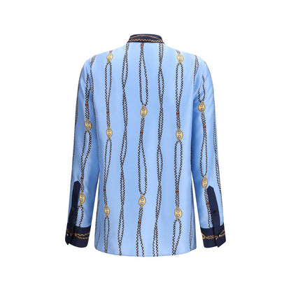 Blue Silk Shirt