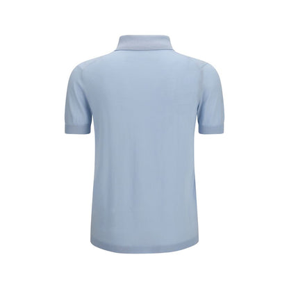 Blue Cotton Polo Shirt