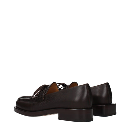 Brown Leather Slip-On Loafers