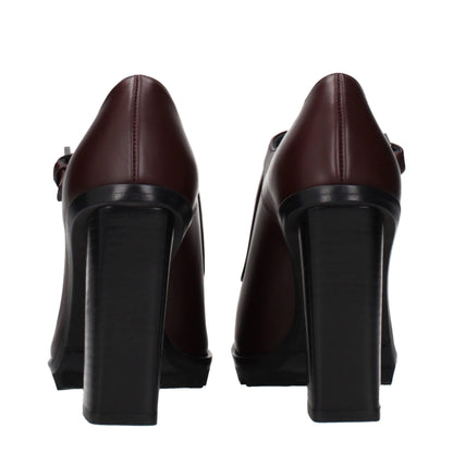 Brown Leather High Heel Pumps