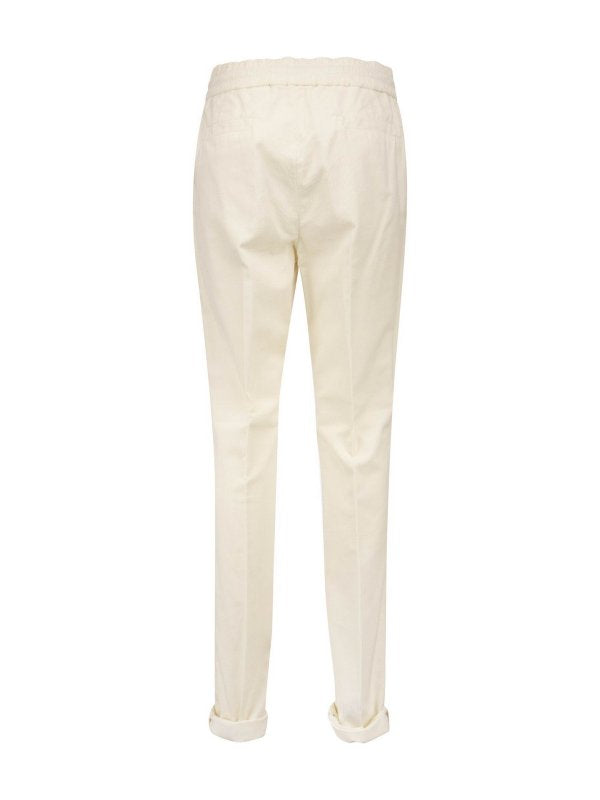 White Cotton Casual Pants