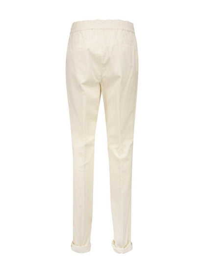 White Cotton Casual Pants