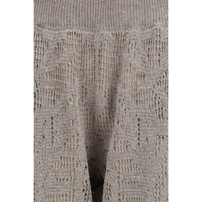 Beige Linen Casual Pants