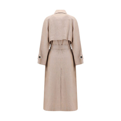 Multicolor Linen Trench Coat