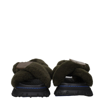 Green Fur Slippers