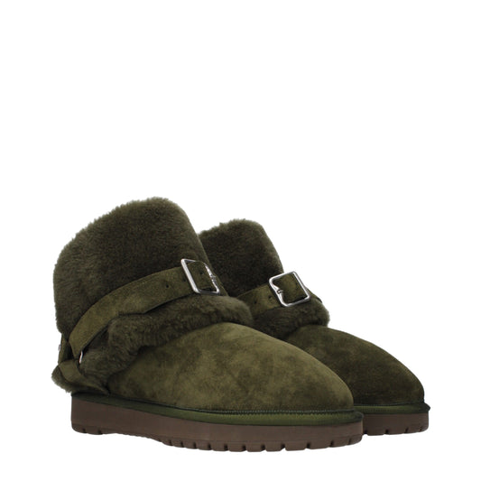 Green Leather Ankle Boots