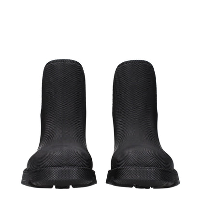 Black Cotton Ankle Boots