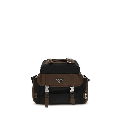 Brown Recycled Polyamide Shoulder Bag