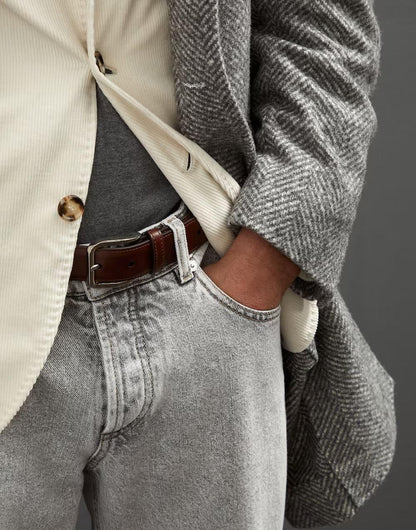 Brown Leather Regular Belt