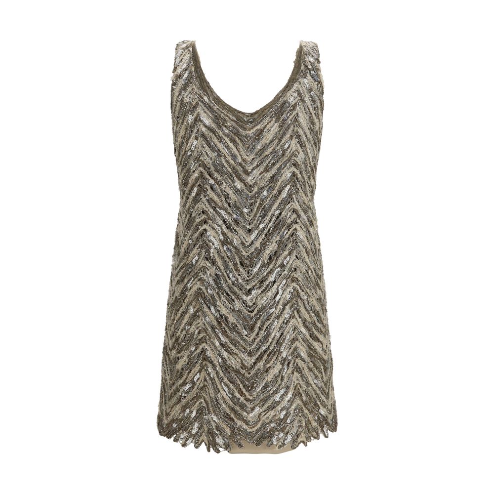 Beige Paper Cocktail Dress