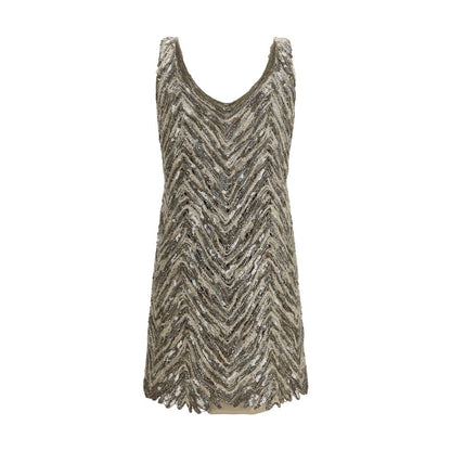 Beige Paper Cocktail Dress