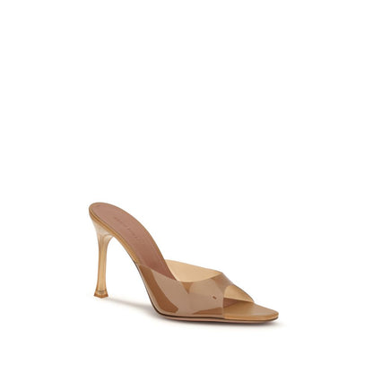 Beige Pvc Stiletto Heel Sandals