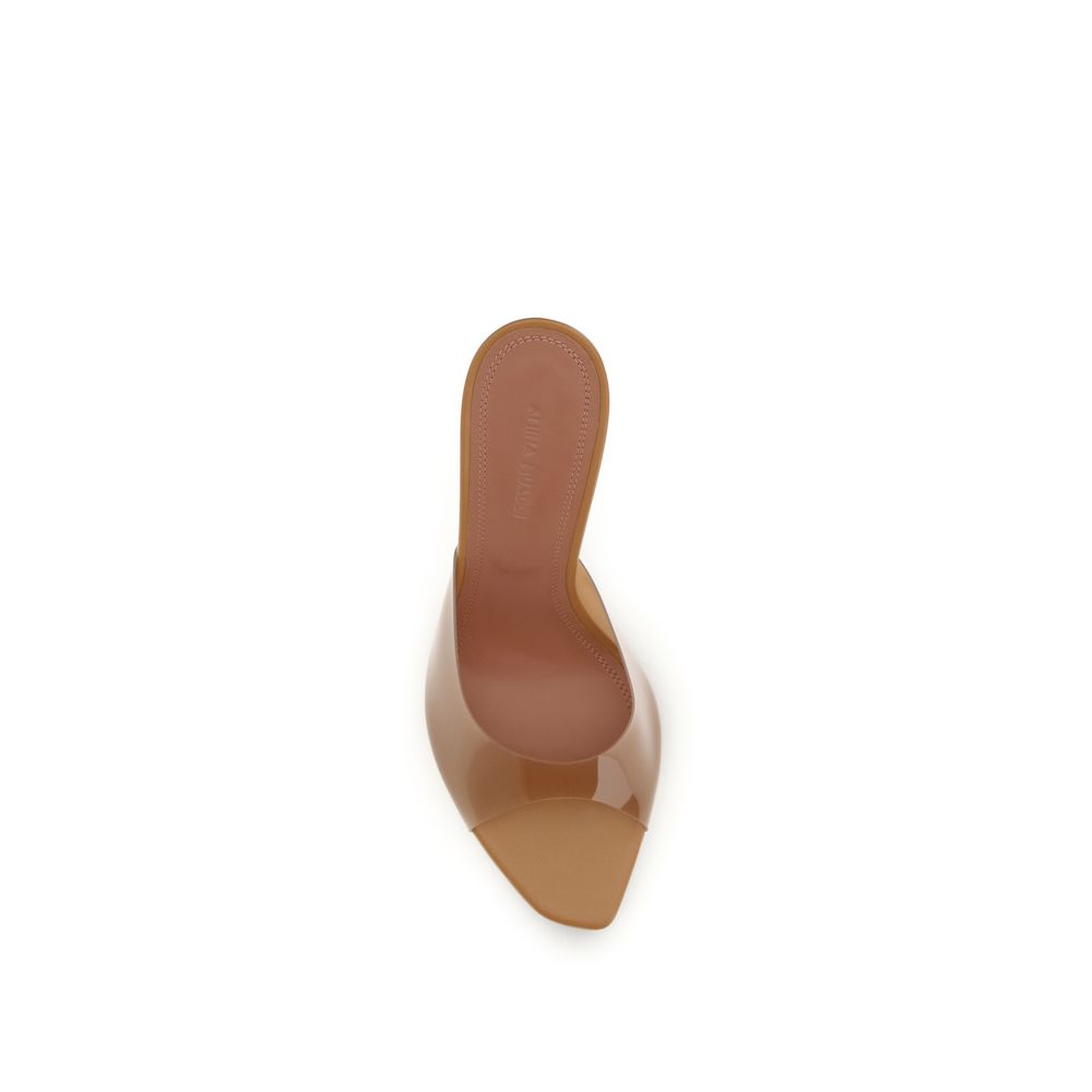 Beige Pvc Stiletto Heel Sandals