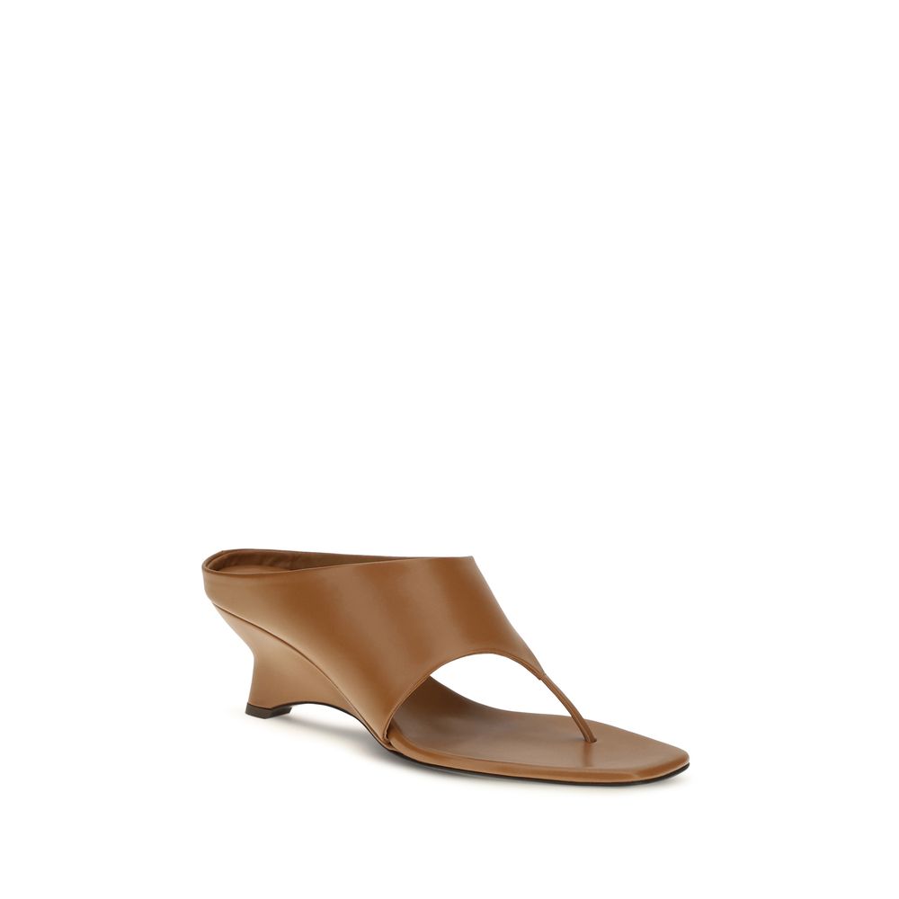 Brown Calf Leather Bos Taurus Platform Sandals