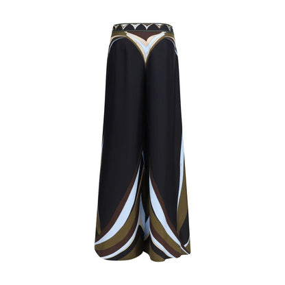 Black Silk Flared Pants