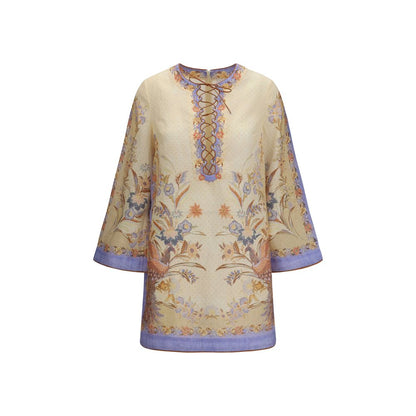 Multicolor Linen Casual Dress