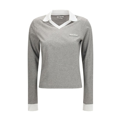 Gray Cotton Long Sleeve T-Shirt