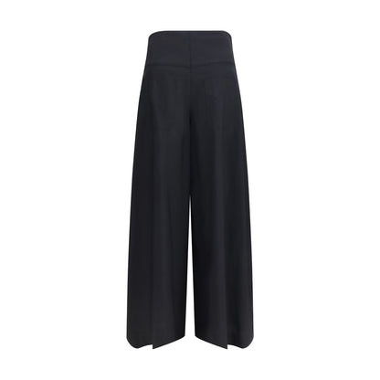Black Cotton Casual Pants