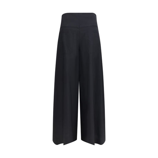 Black Cotton Casual Pants