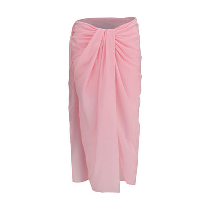 Multicolor Polyester Midi Skirt