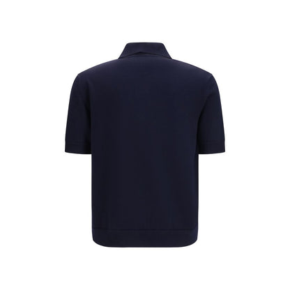 Blue Wool Oves Aries Polo Shirt