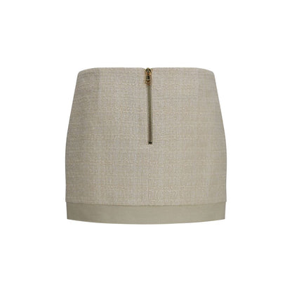 Beige Wool Oves Aries Mini Skirt