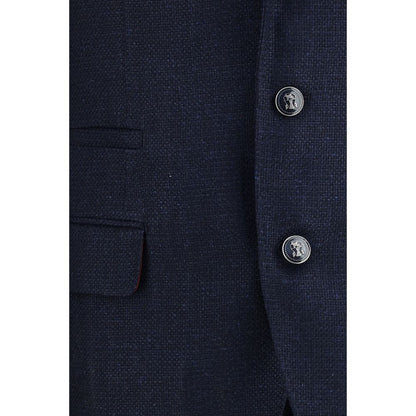 Blue Wool Oves Aries Two-Piece Suit
