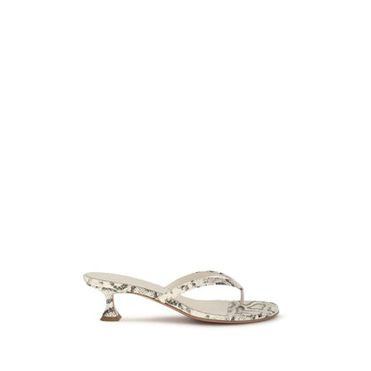Gray Calf Leather Bos Taurus Flat Sandals