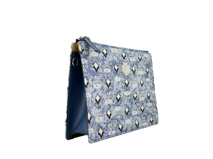 MCM Aren Flat Pouch Denim Crossbody Bag