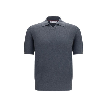 Gray Cotton Polo Shirt