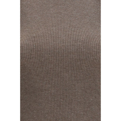 Brown Cashmere Sleeveles Sweater