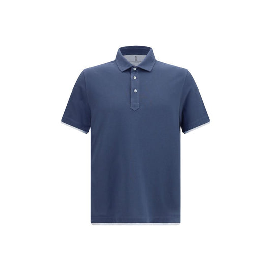 Blue Cotton Polo Shirt