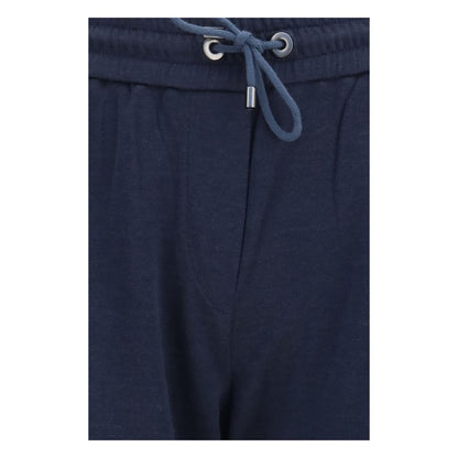 Blue Polyamide Casual Pants