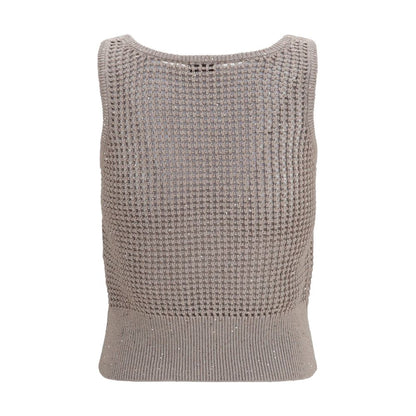 Beige Cotton Tank Tops