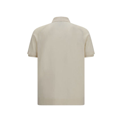 Beige Cotton Polo Shirt