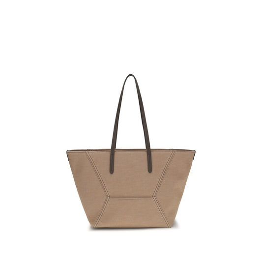 Beige Cotton Handbag