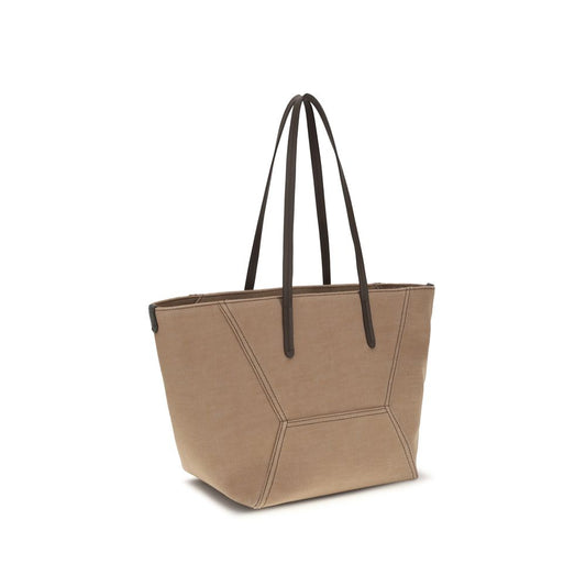 Beige Cotton Handbag