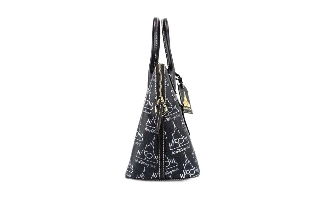 Dooney & Bourke Black Walt Disney World 50th Anniversary Leather Satchel Handbag