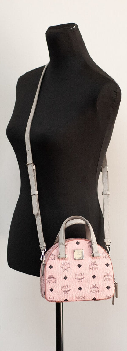 MCM Signature Half Moon Top Handle Crossbody Bag