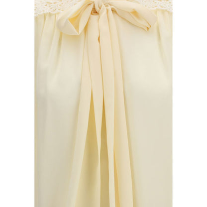 Beige Polyester Blouse