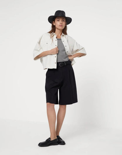 Black Cotton Knee Length