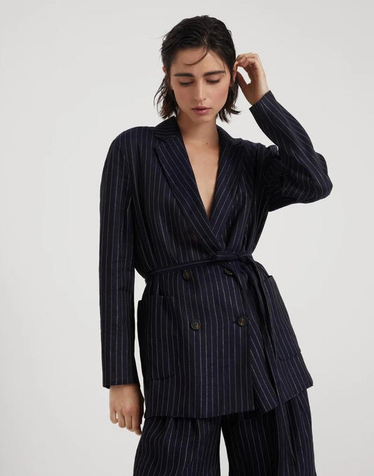 Bicolor Cotton Blazer