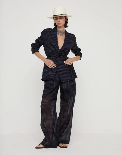 Bicolor Cotton Blazer
